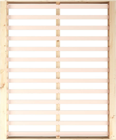 King Size Bed Base Wooden Brown with Slats for Mattress 180x200cm