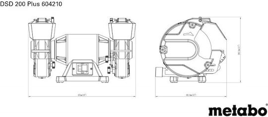 Metabo Δίδυμος Τροχός Τριφασικός DSD 200 Plus με Ισχύ 750 Watt