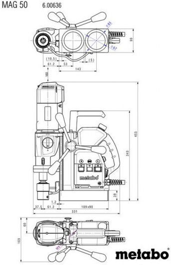 Metabo Μαγνητικό Δράπανο MAG 50 με Ισχύ 1.2kW