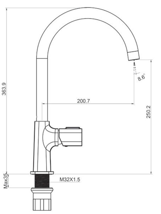 Interflex Astra Миксер Смесител за мивка Висока Interflex Astra Миксер Смесител за мивка Висока