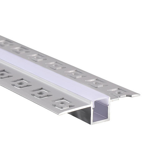 Aca Mini Walled Aluminum Profile for LED Strip with Opal Cover 200x5.3x1.8cm