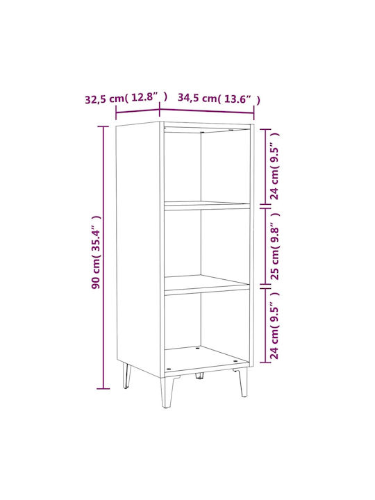 Cabinet de Birou Nucă 34.5x32.5x90cm