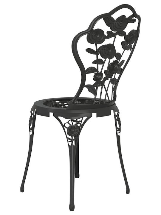 Scaun de exterior Aluminiu Negru 2buc 41x49x81.5cm
