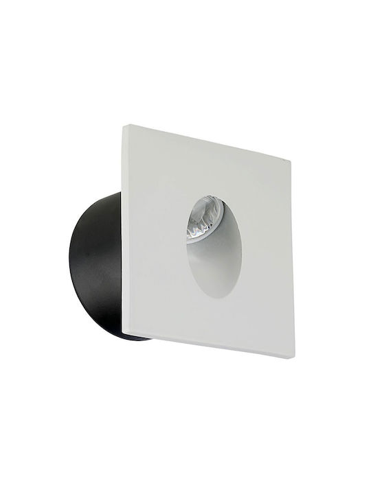 V-TAC Pătrat Metalic Spot Încorporat cu LED Integrat și Lumină Alb Cald Alb 8x8cm. 1buc