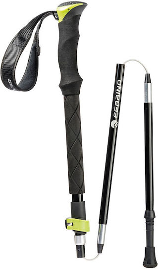 Ferrino Pair of Compact Aluminum Trekking Poles with 3 Sections Spantik Black 300gr