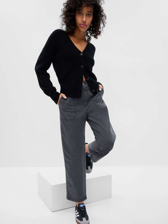 GAP Girlfriend Utility Women's High-waisted Fabric Trousers Black