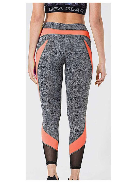 GSA Performance Sheer 18268106 Coral Fluo Women's Long Training Legging Gray