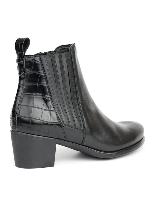 Neus17 Leder Stiefeletten Damen Schwarz