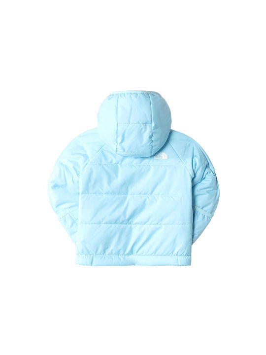 The North Face Waterproof Kids Casual Jacket short Double Sided Hooded Light Blue Reversible Perrito