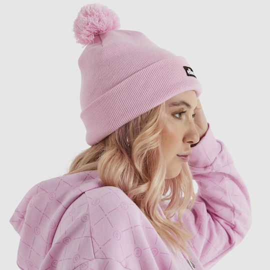 Pasteria Pom Pom Beanie Γυναικείος Σκούφος Πλεκτός σε Ροζ χρώμα