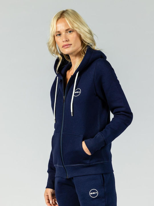 Damen Sweatshirt mit Kapuze Blau