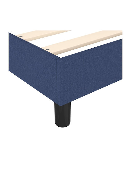 Mattress Bed Single Upholstered with Fabric Blue for Mattress 90x190cm