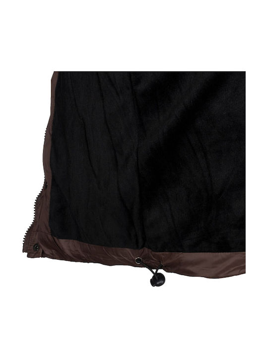 Kids' Casual Jacket Short with Hood Brown