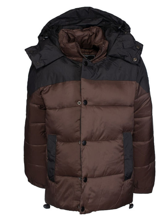 Kids' Casual Jacket Short with Hood Brown