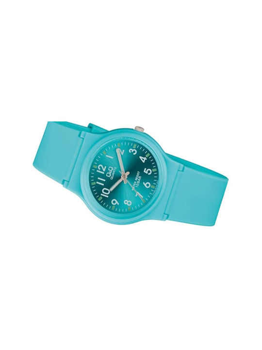 Q&Q Watch with Turquoise Rubber Strap