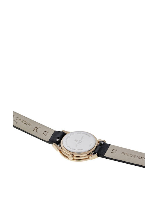 Pierre Cardin Pigalle Women's Watch with Black Leather Strap
