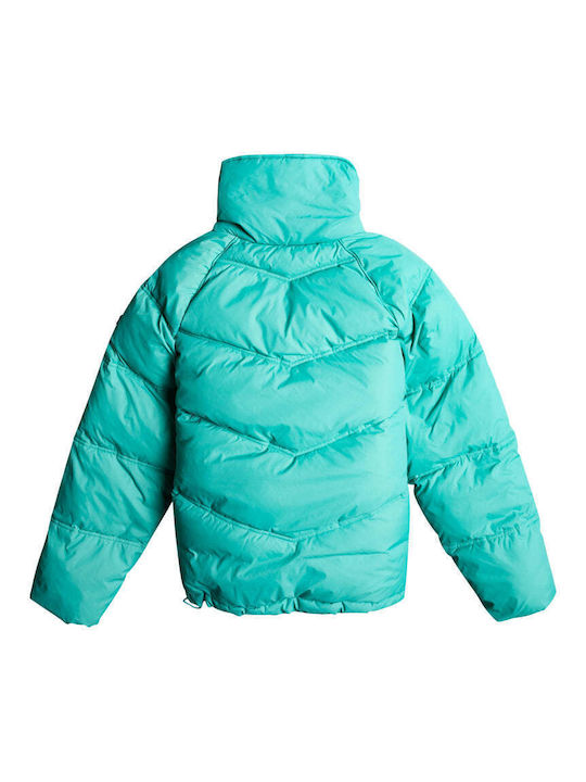 Billabong Winter Paradise Women's Short Puffer Jacket for Winter Sea Green