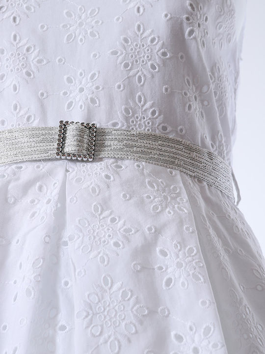 Matoufrance Παιδικό Φόρεμα Αμάνικο Λευκό