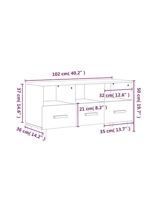 TV-Ständer Sonoma Eiche M102xT36xH50cm