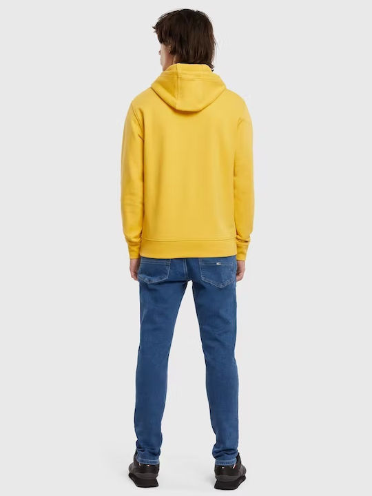 Tommy Hilfiger Men's Sweatshirt with Hood and Pockets Yellow