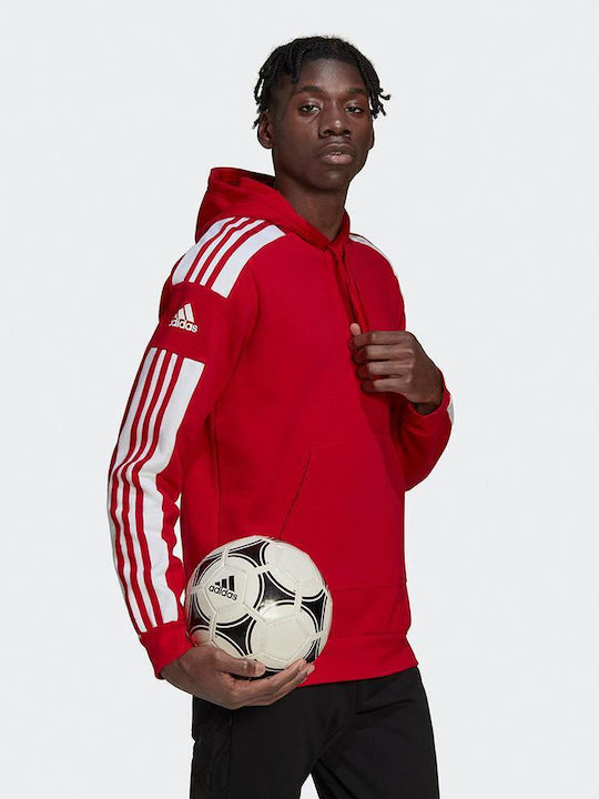 Adidas Squadra 21 Men's Sweatshirt with Hood and Pockets Red