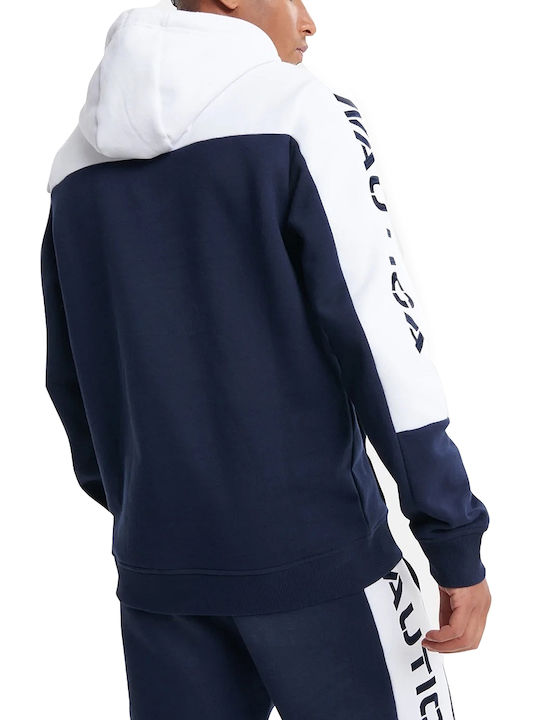 Nautica Augustine Men's Sweatshirt with Hood and Pockets Blue/White