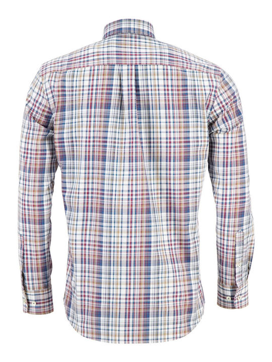 Fynch Hatton Men's Shirt Long Sleeve Checked Red