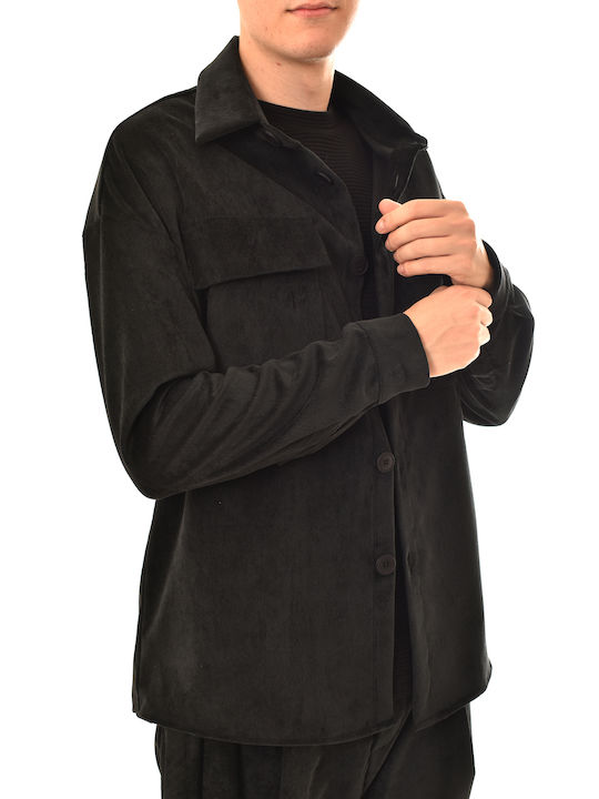 Μακρυμάνικo Overshirt Μαύρο