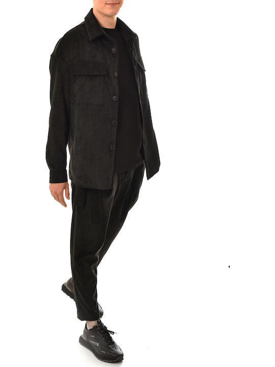 Μακρυμάνικo Overshirt Μαύρο