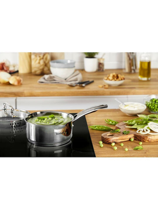 Tefal Duetto+ Pots Set of Stainless Steel with No Coating Silver 7pcs