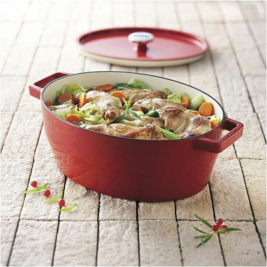 Pyrex Гърне Кръгло Метално Red 6.3лт 1бр