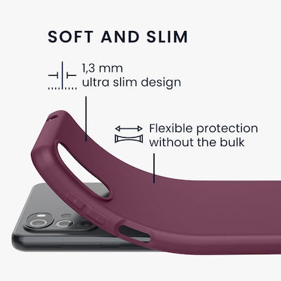 KWmobile Soft Flexible Silicone Back Cover Bordeaux Violet (Motorola Moto G22)