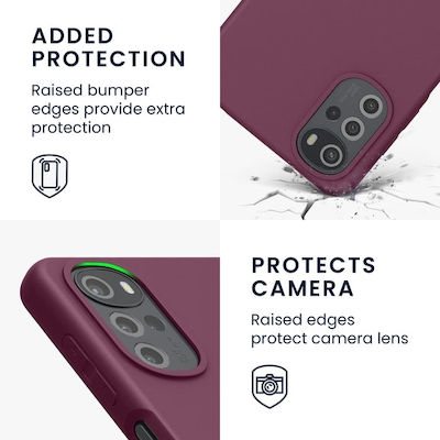 KWmobile Soft Flexible Silicone Back Cover Bordeaux Violet (Motorola Moto G22)