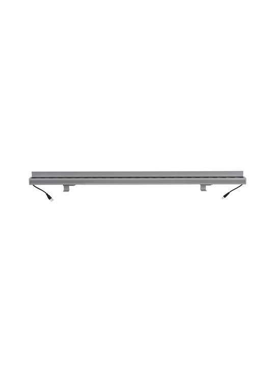 GloboStar Faia Outdoor Floor Lamp LED Wall Washer 24W with Warm White Light IP65 Silver