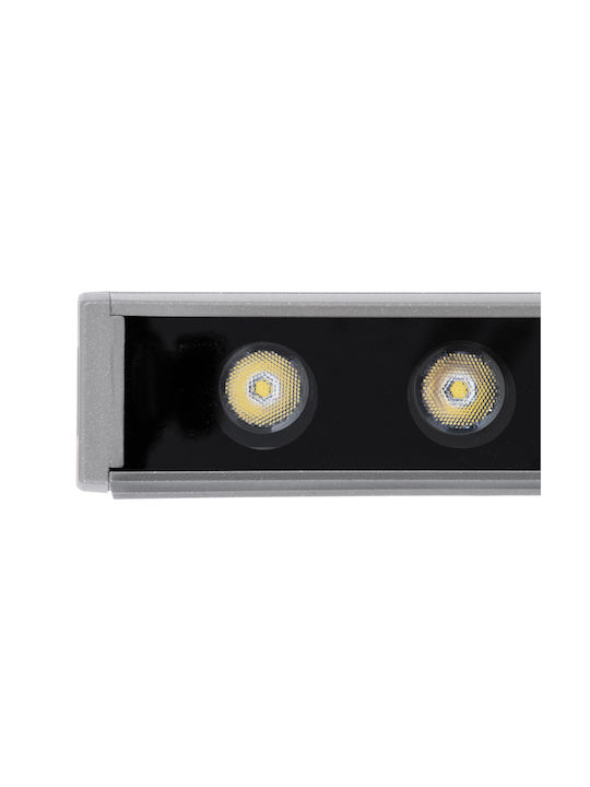 GloboStar Faia Outdoor Floor Lamp LED Wall Washer 24W with Natural White Light IP65 Silver