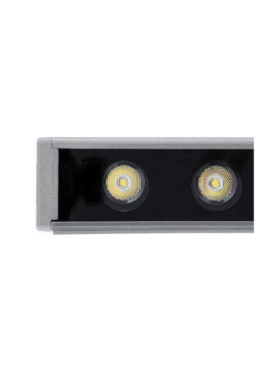 GloboStar Faia Außenstehlampe LED Wall Washer 24W mit Kaltweißem Licht IP65 Silber