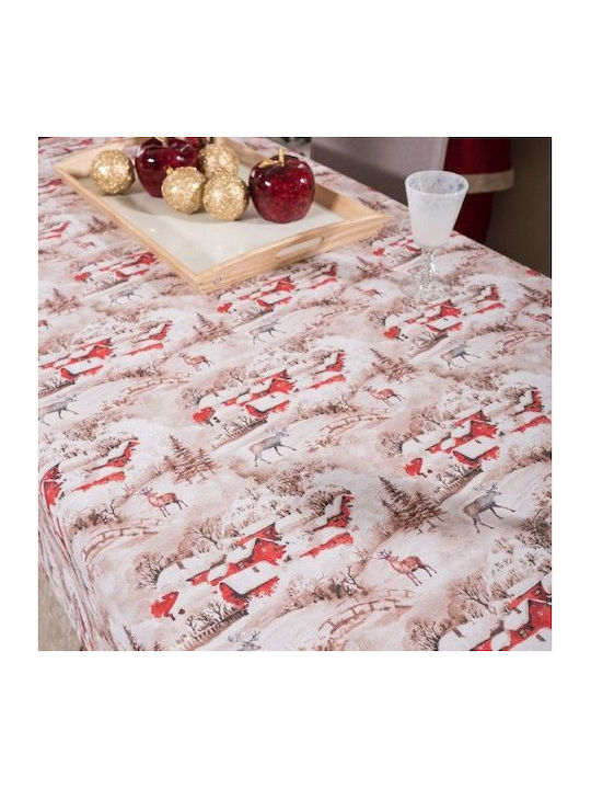 Teoran Christmas Tablecloth Fabric Multicolour L180xW135cm.