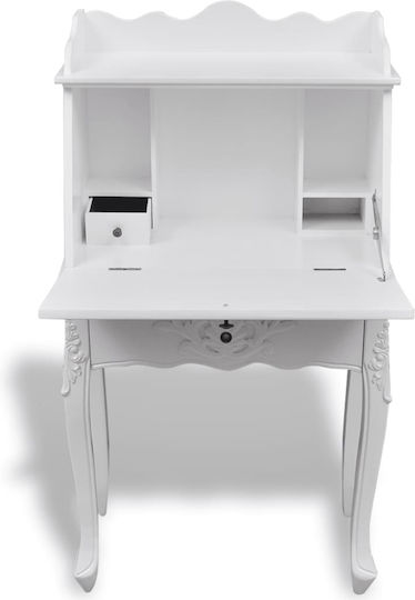Floor-standing Bedroom Makeup Dressing Table Wooden White 60x36.4x111cm
