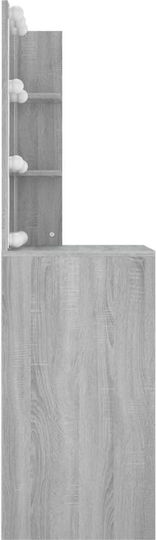 Floor-Standing Makeup Dressing Table Wooden Grey with Mirror 60x40x140cm