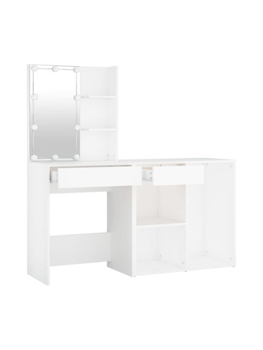 Wooden Makeup Dressing Table White with Mirror 80x40x75cm