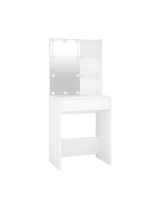 Wooden Makeup Dressing Table White with Mirror 80x40x75cm