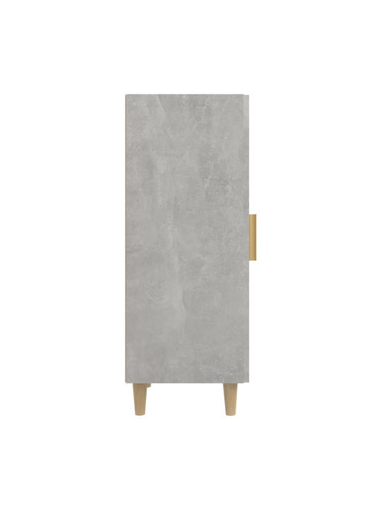 Living Room Display Cabinet Made of Particle Board with Grey Concrete Glass 34.5x34x90cm
