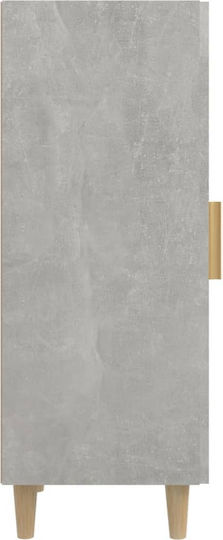 Living Room Display Cabinet Made of Particle Board with Grey Concrete Glass 34.5x34x90cm