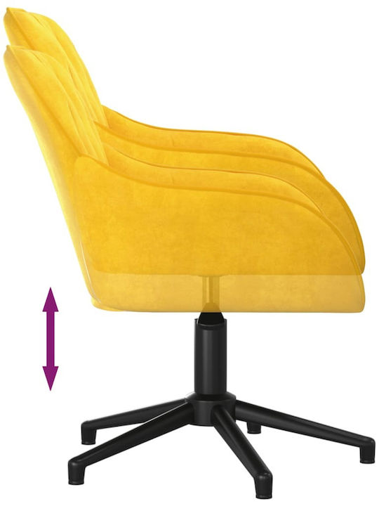 Rotativă Scaun Vizitator cu Brațe Yellow 56x61.5x72cm 1buc