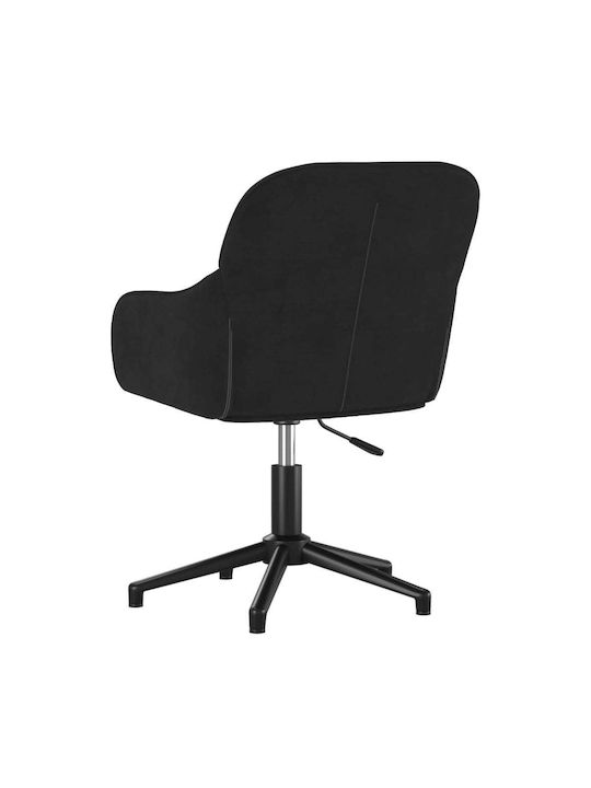 Swivel Visitor Chair with Arms Μαύρο 56x61x72cm