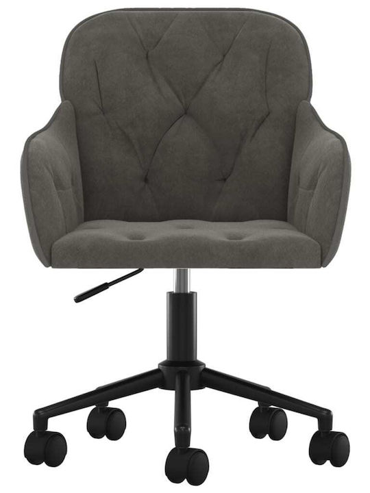 Swivel Visitor Chair with Arms & Wheels Σκούρο Γκρι 56x61x78cm 2pcs