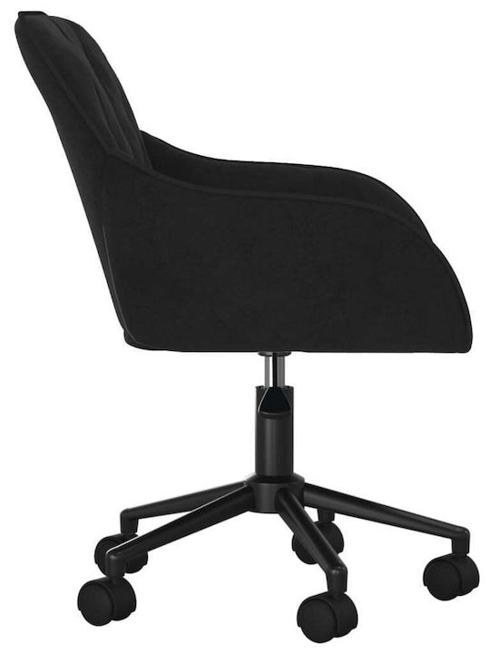 Swivel Visitor Chair with Arms & Wheels Μαύρο 56x61x78cm 2pcs