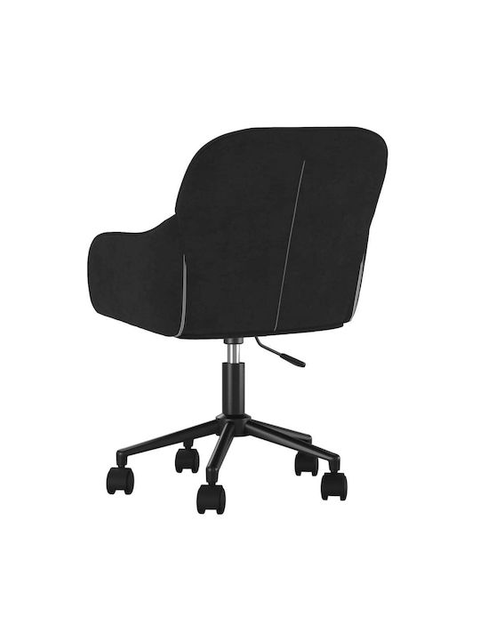 Swivel Visitor Chair with Arms & Wheels Μαύρο 56x61x78cm 2pcs