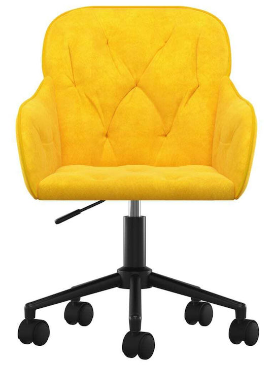 Swivel Visitor Chair with Arms & Wheels Κίτρινο 56x61x78cm 2pcs