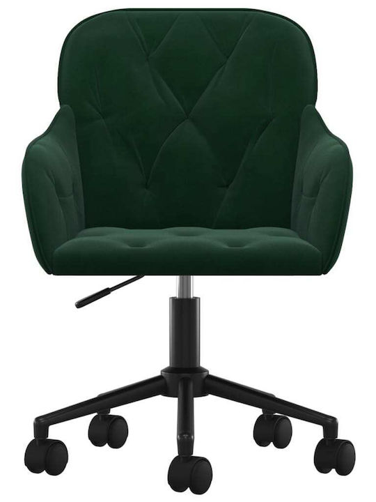 Rotativă Scaun Vizitator cu Brațe & Roți Dark Green 56x61x78cm 2buc